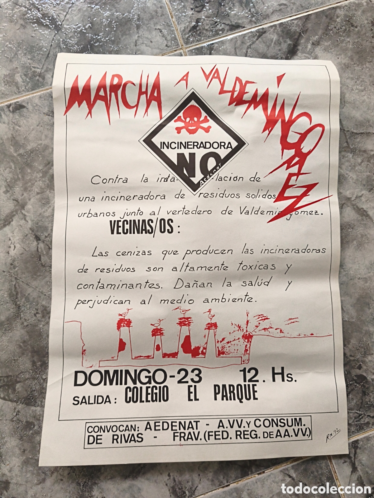 Coleccionismo de carteles: Poster Marcha a Valdemingomez Rivas. - Foto 1