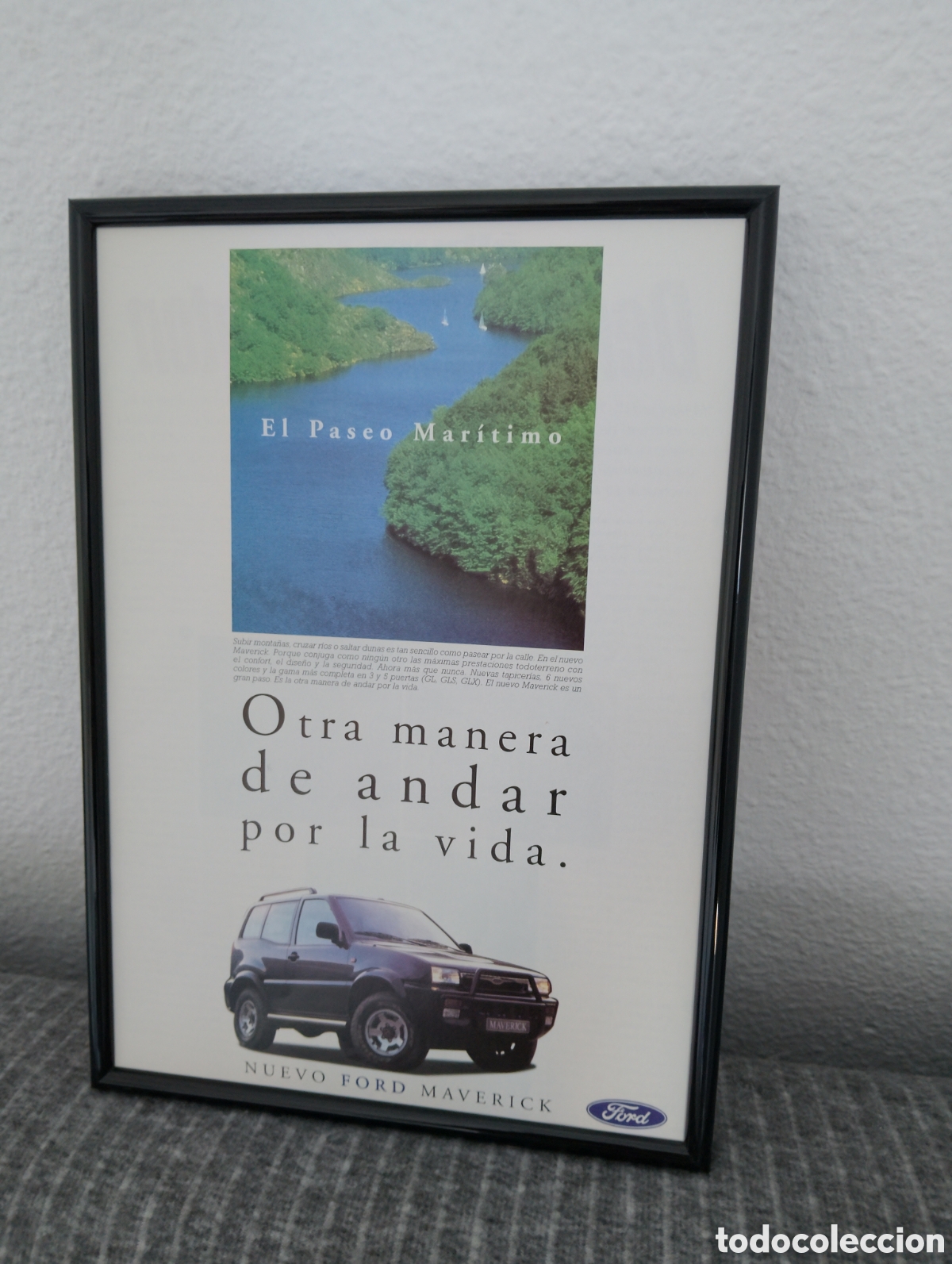 Coleccionismo de carteles: Ford Maverick publicidad enmarcada vintage
