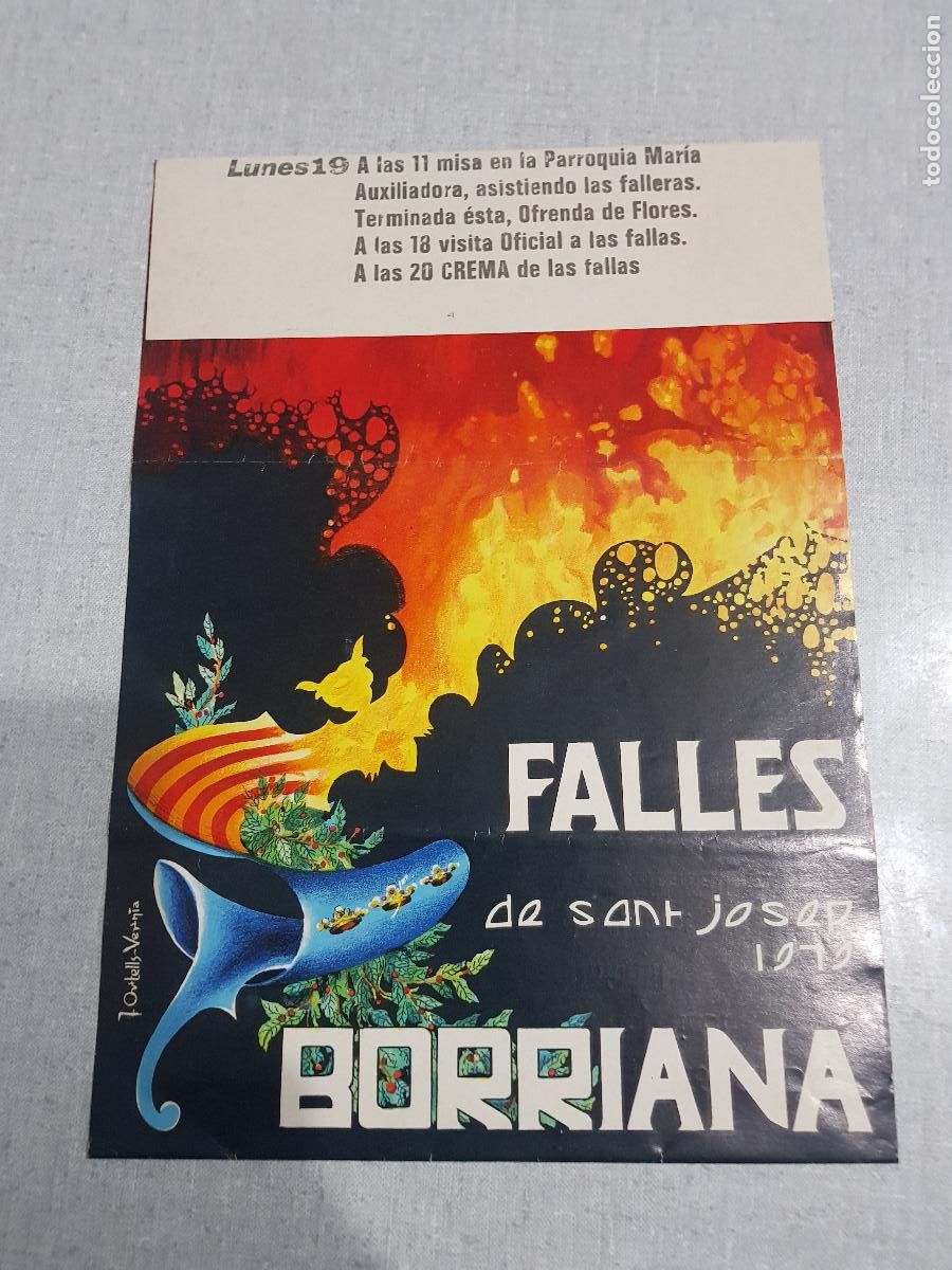 Coleccionismo de carteles: FALLES DE SAN JOSE BURRIANA - Foto 1