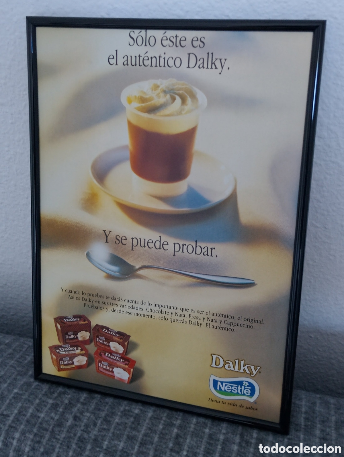 Coleccionismo de carteles: Dalky Nestl&eacute; publicidad enmarcada vintage