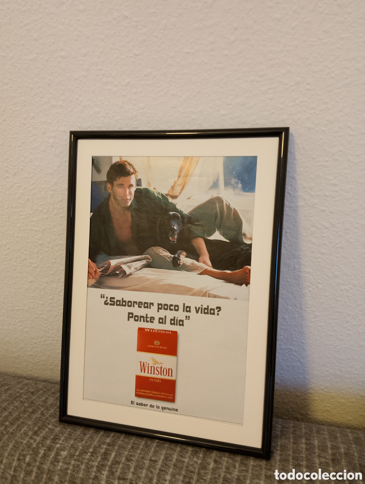 Coleccionismo de carteles: Winston publicidad enmarcada vintage