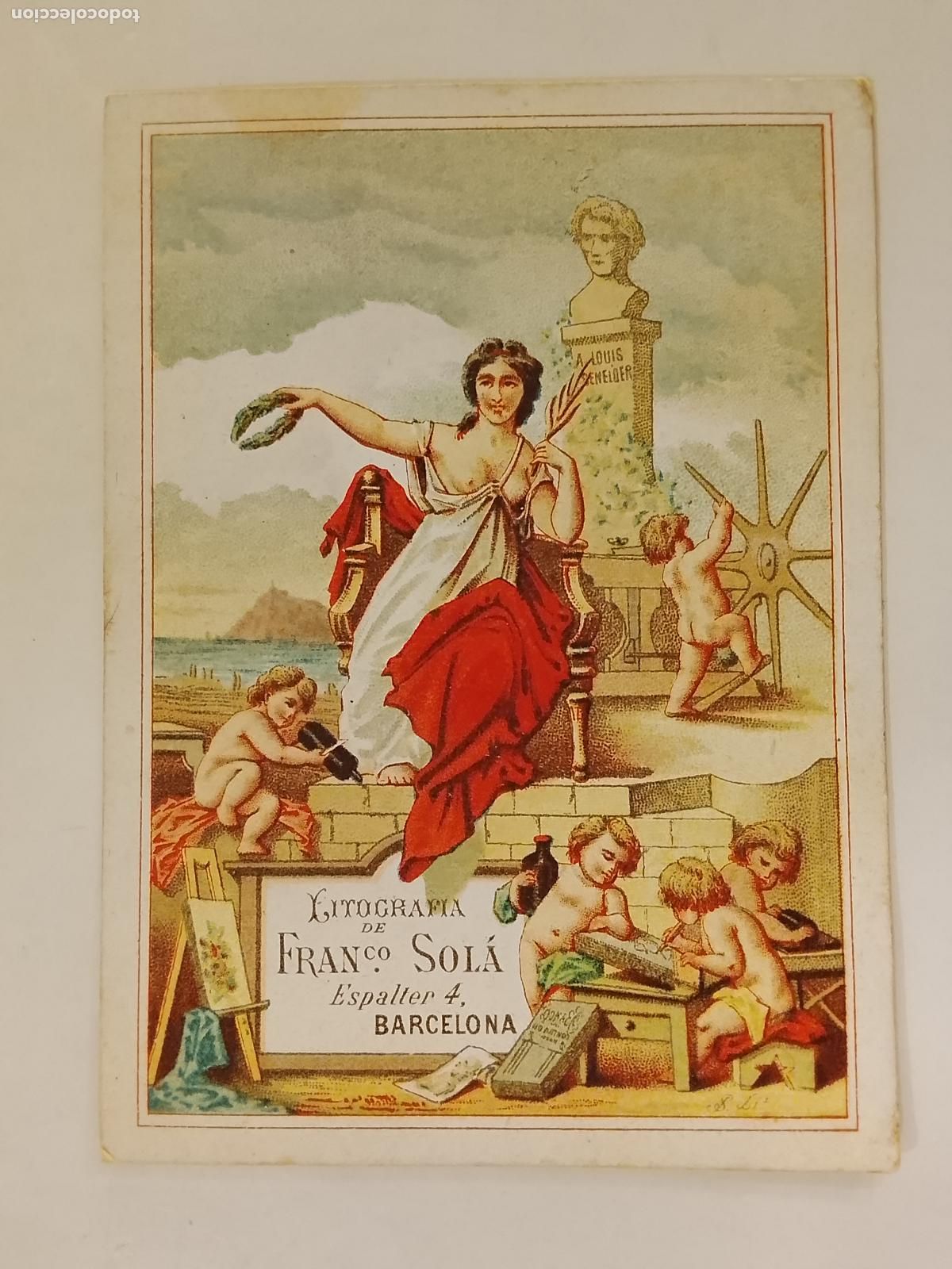 Coleccionismo de carteles: BARCELONA - LITOGRAFIA DE FRANCISCO SOL&Aacute; - PUBLICIDAD ANTIGUA -VER FOTOS-(115.614)