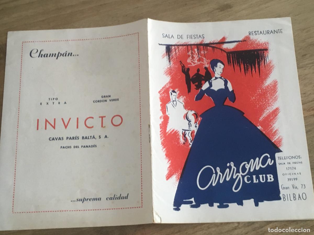Coleccionismo de carteles: arizona club sala de fiestas de bilbao folleto programa original antiguo a&ntilde;os 50