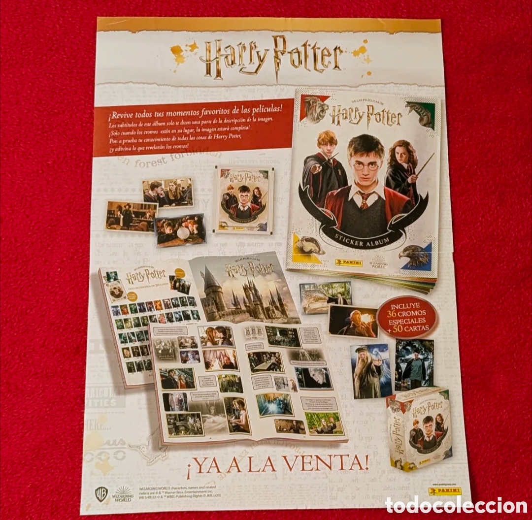 Coleccionismo de carteles: Poster cromos Harry Potter. Sticker Album. Wizarding World. Panini