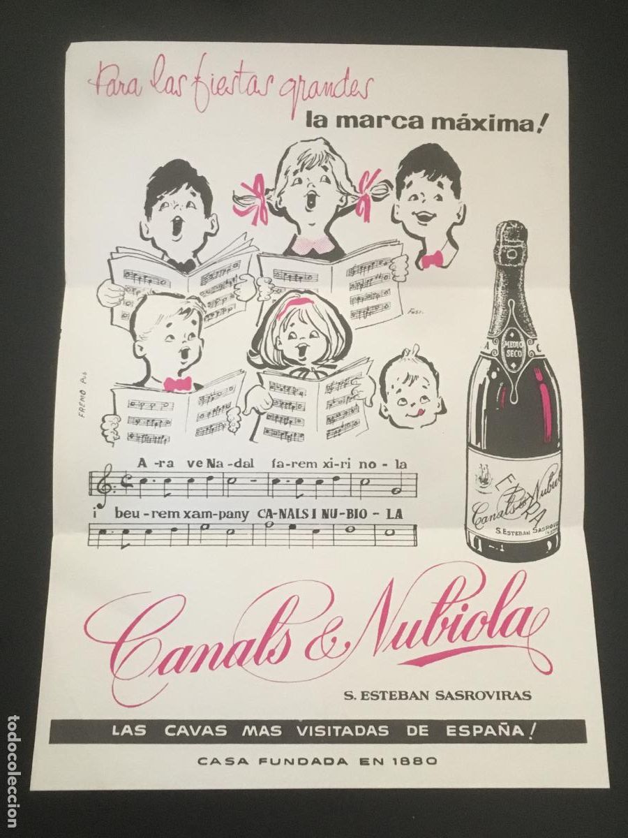 Coleccionismo de carteles: canals & nubiola cava san esteve sesrovires cartel original antiguo
