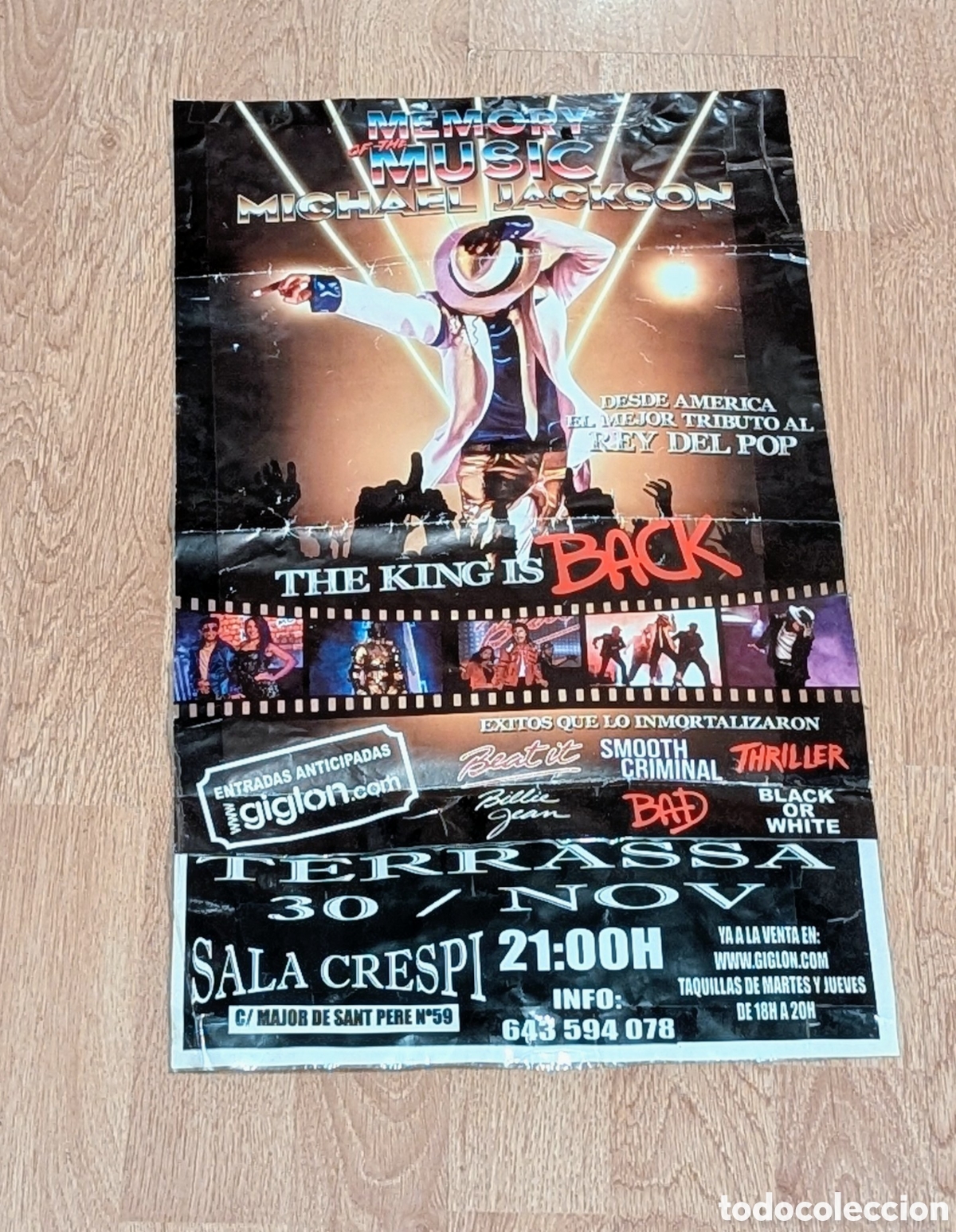 Coleccionismo de carteles: Cartel poster publicidad Concierto Tributo Michael Jackson. Memory of The Music.Barcelona