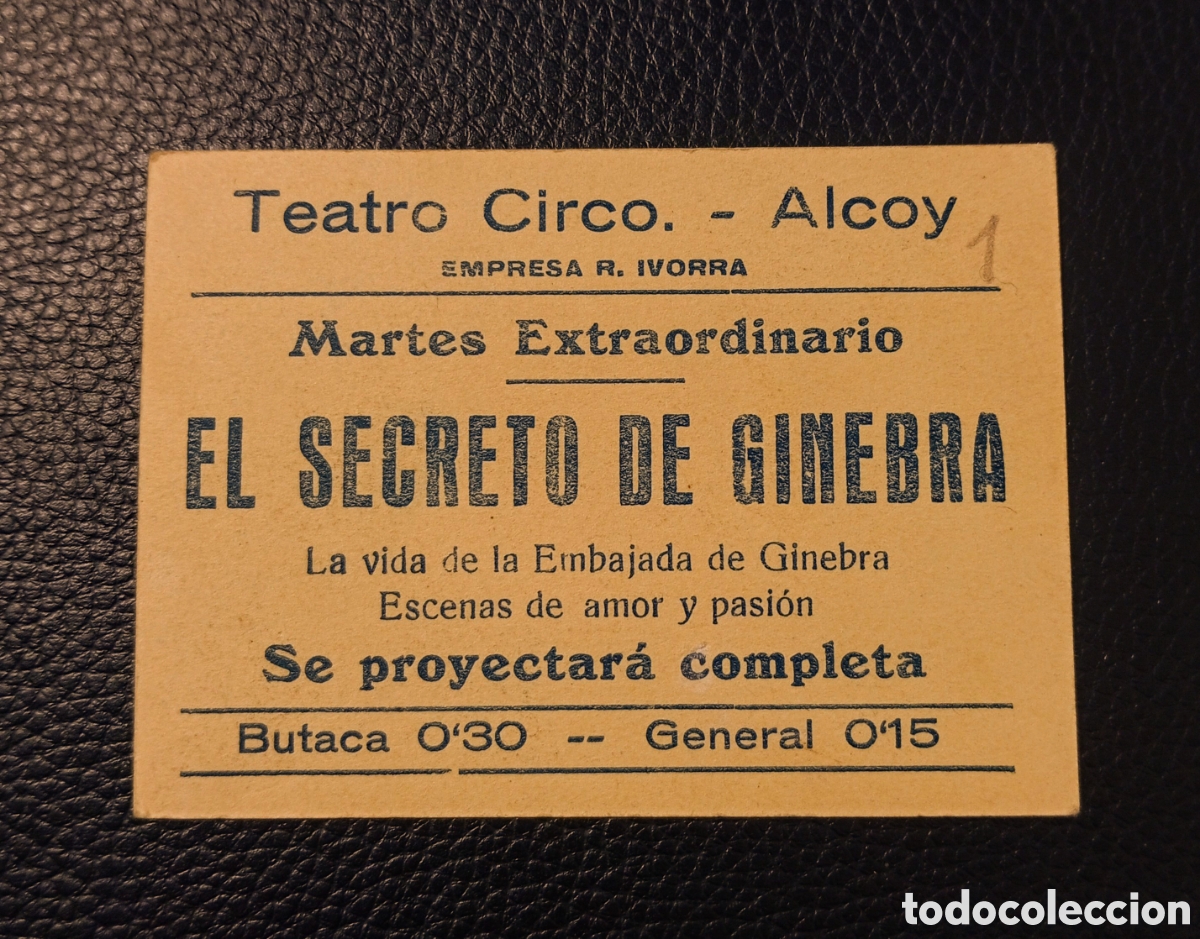 Coleccionismo de carteles: PROGRAMA TEATRO CIRCO ALCOY - EL SECRETO DE GINEBRA