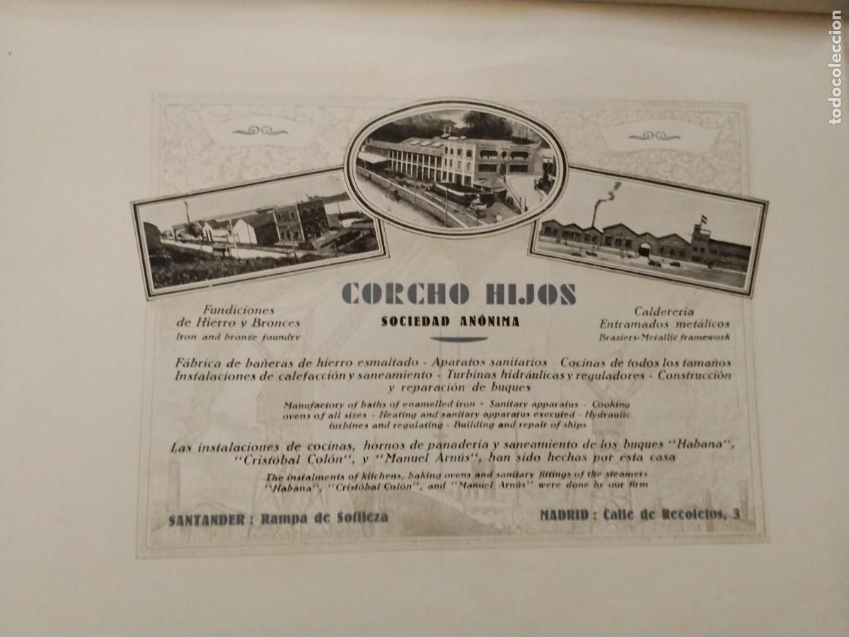 Coleccionismo de carteles: FUNDICIONES DE HIERRO Y BRONCES CORCHO HIJOS BA&Ntilde;ERAS HIERRO SANTANDER MADRID HOJA A&Ntilde;O 1931-1932