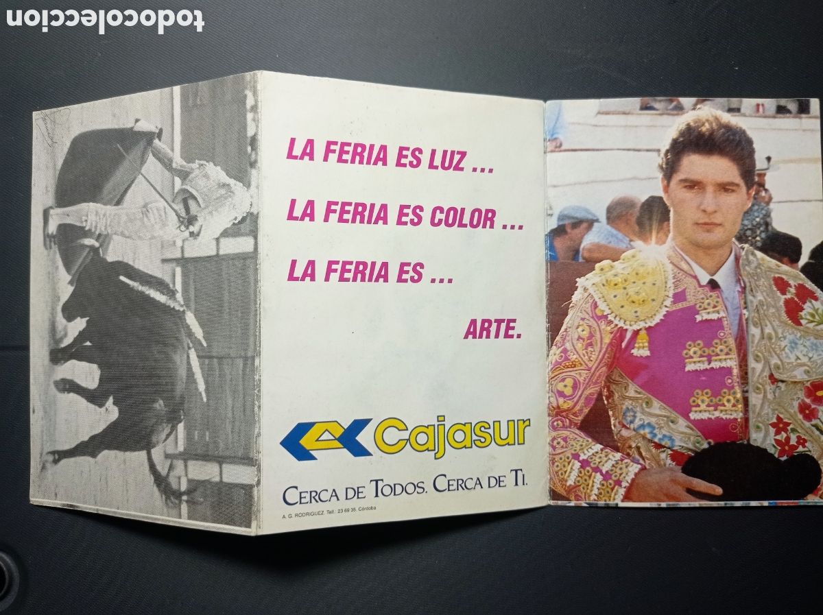 Coleccionismo de carteles: FOLLETO DE LA FERIA TAURINA DE C&Oacute;RDOBA DEL A&Ntilde;O 1992.