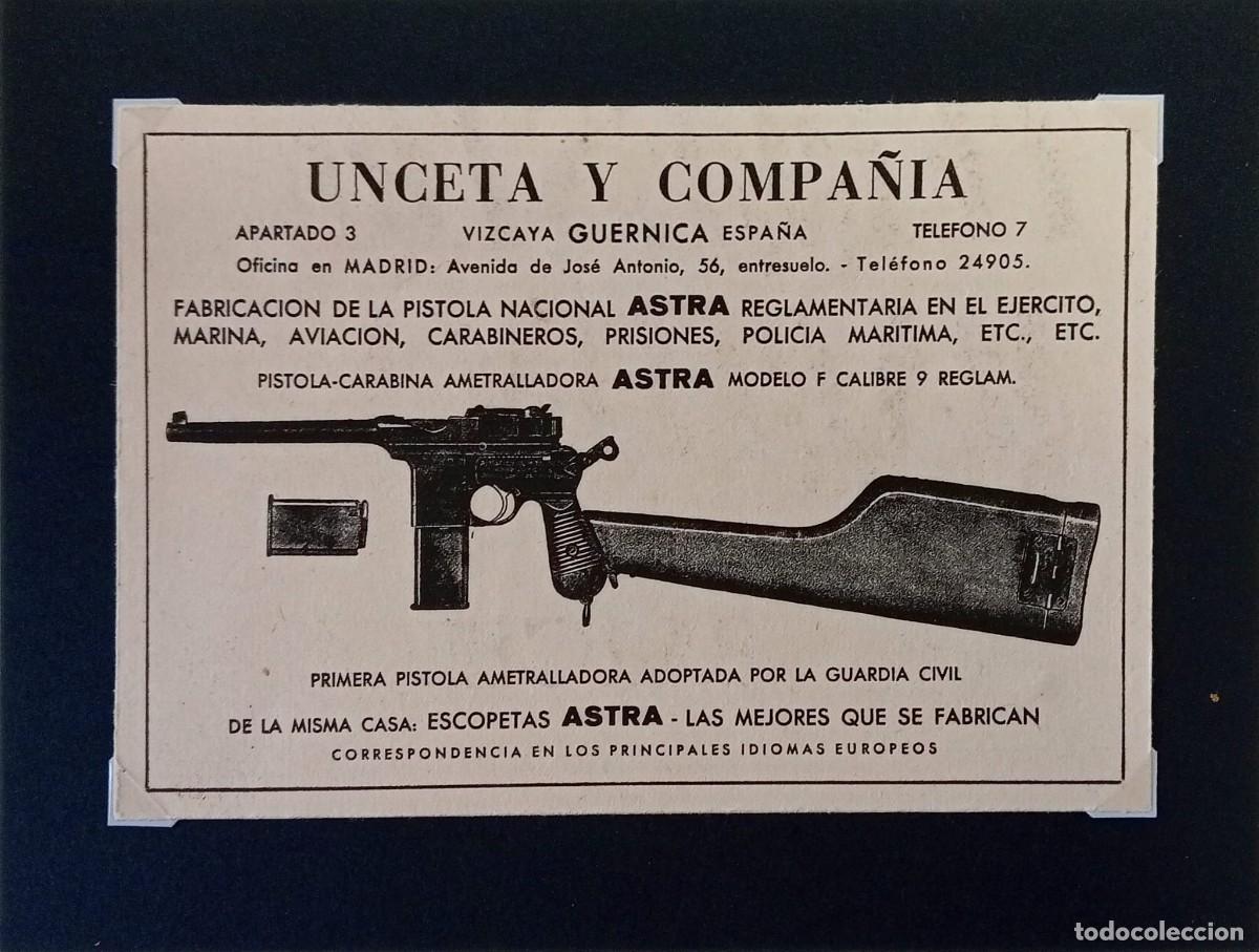 Coleccionismo de carteles: GUERNICA (VIZCAYA), 1941 - UNCETA Y COMPA&Ntilde;IA - ASTRA - ASTRA / PUBLICIDAD ORIGINAL 17,5 x 11,5 Cm.