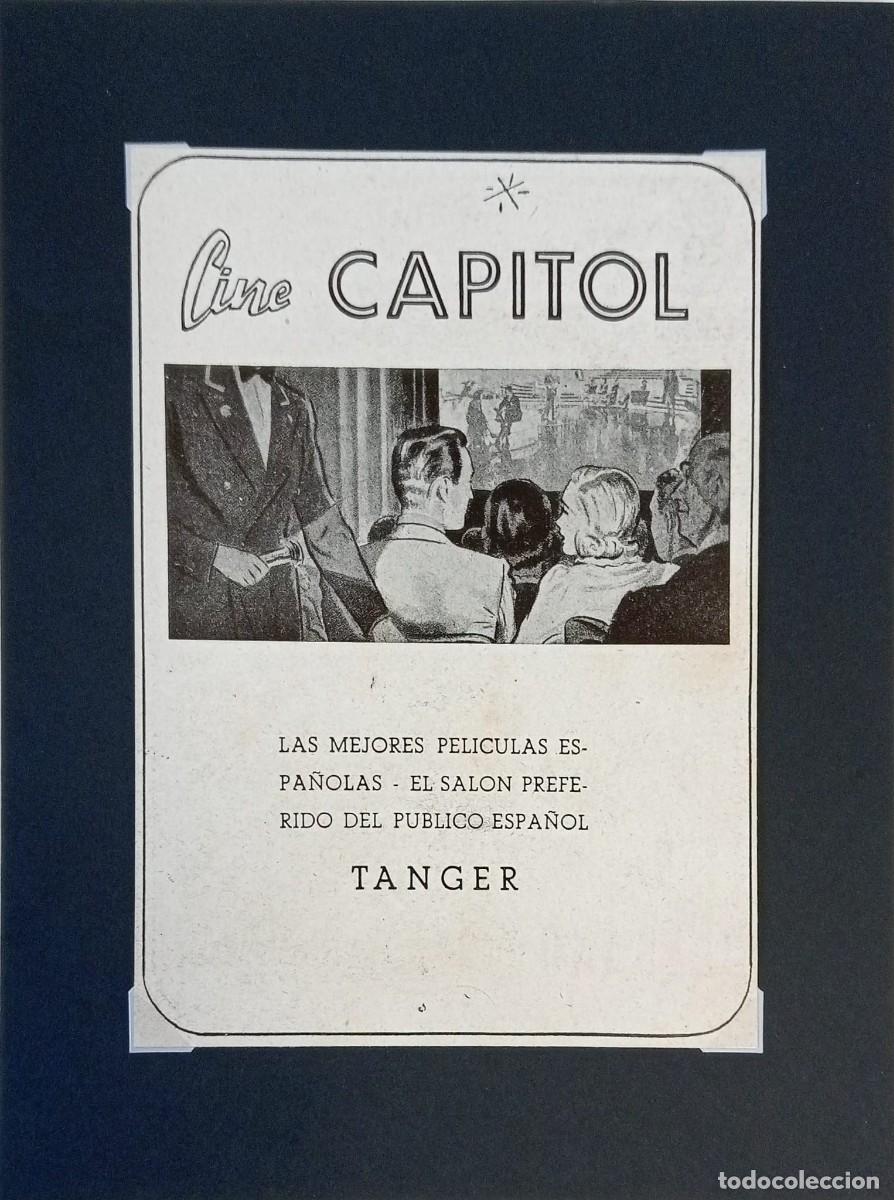 Coleccionismo de carteles: T&Aacute;NGER, 1940 - CINE CAPITOL - PUBLICIDAD ORIGINAL EJ&Eacute;RCITO 16 x 11 Cm.