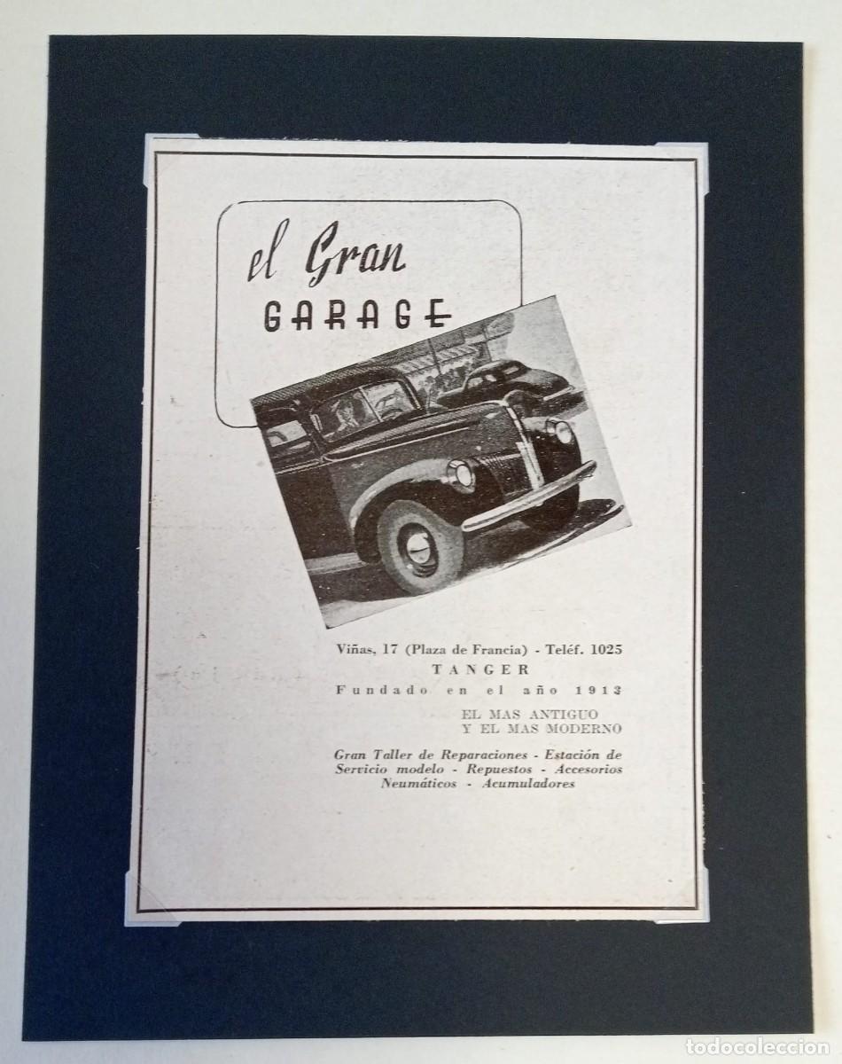 Coleccionismo de carteles: T&Aacute;NGER, 1940 - EL GRAN GARAGE, FUNDADO EN 1913 - PUBLICIDAD ORIGINAL EJ&Eacute;RCITO 16,5 x 12 Cm.