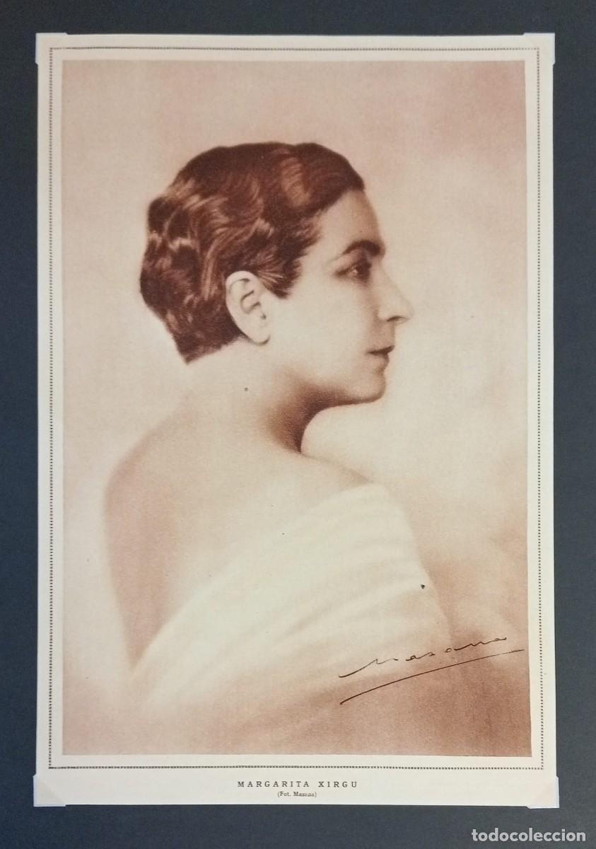 Coleccionismo de carteles: MARGARITA XIRGU - 1929 - FOTO MASANA - PUBLICIDAD ORIGINAL LA ESFERA, 28 x 20,5 Cm.