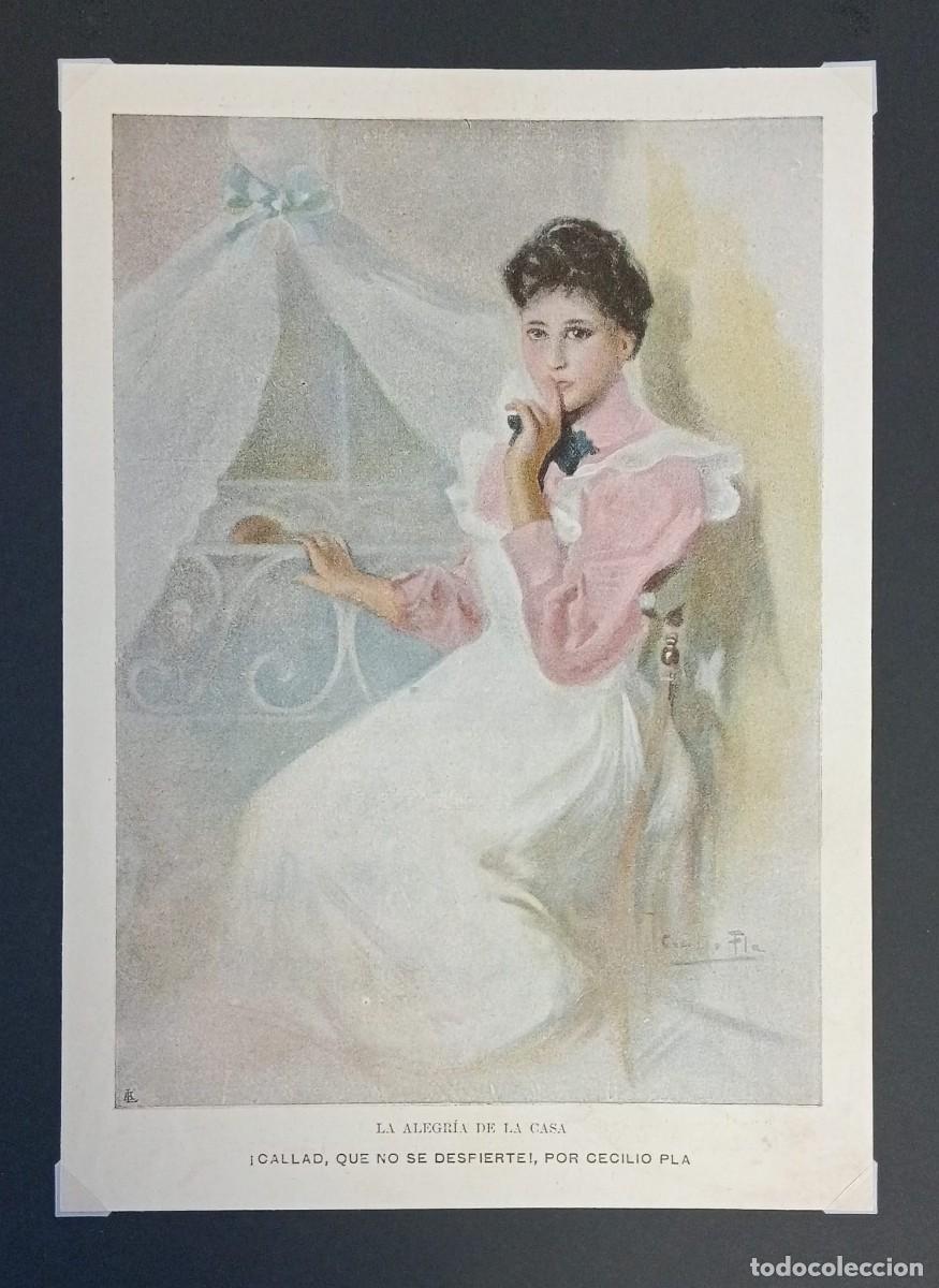 Coleccionismo de carteles: CECILIO PLA, 1900 - LA ALEGR&Iacute;A DE LA CASA - PUBLICADO EN BLANCO Y NEGRO - ORIGINAL 24,5 x 17 Cm.