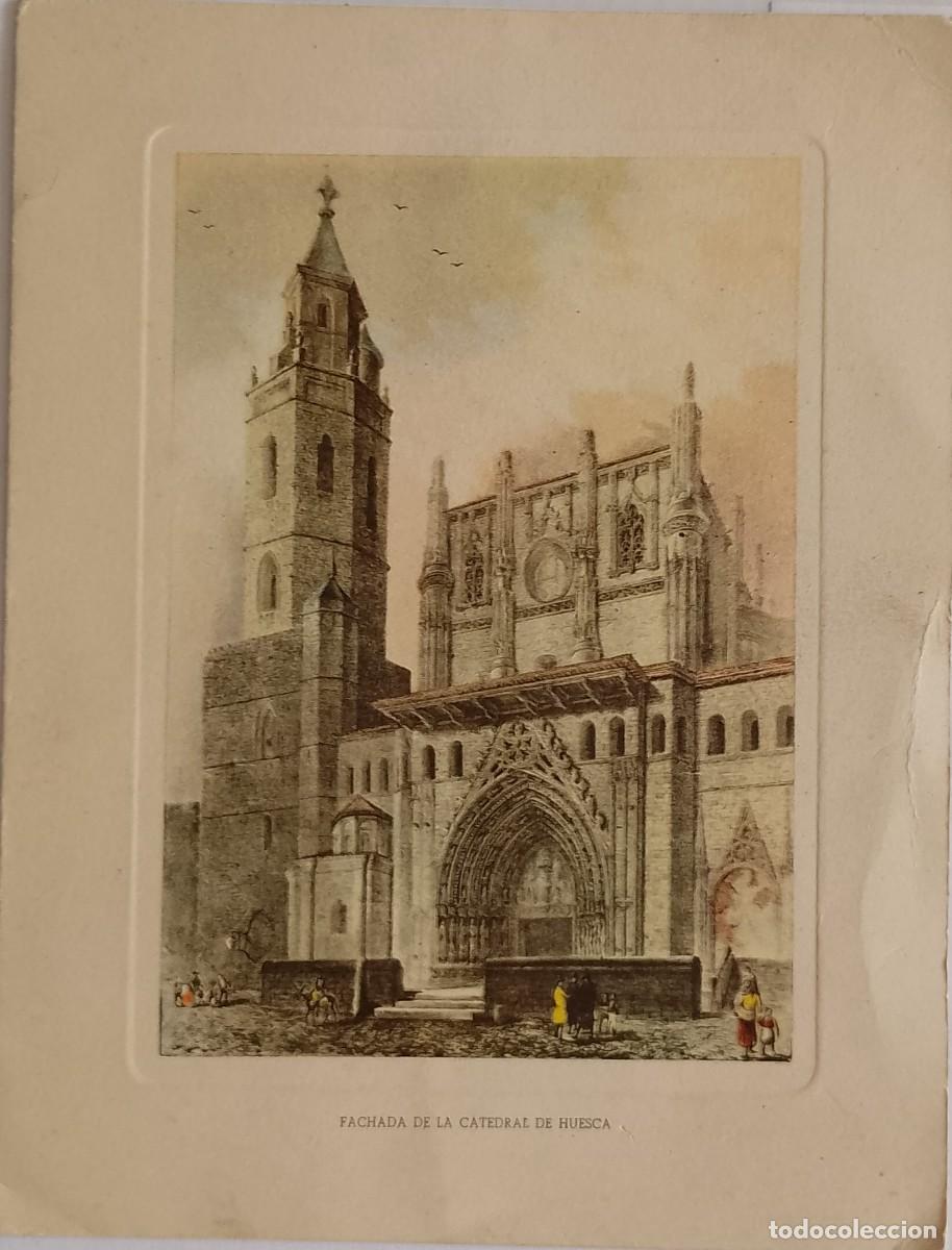 Coleccionismo de carteles: PINTURA DE LA CATEDRAL DE HUESCA DE FELICITACI&Oacute;N DEL BANCO DE ARAG&Oacute;N