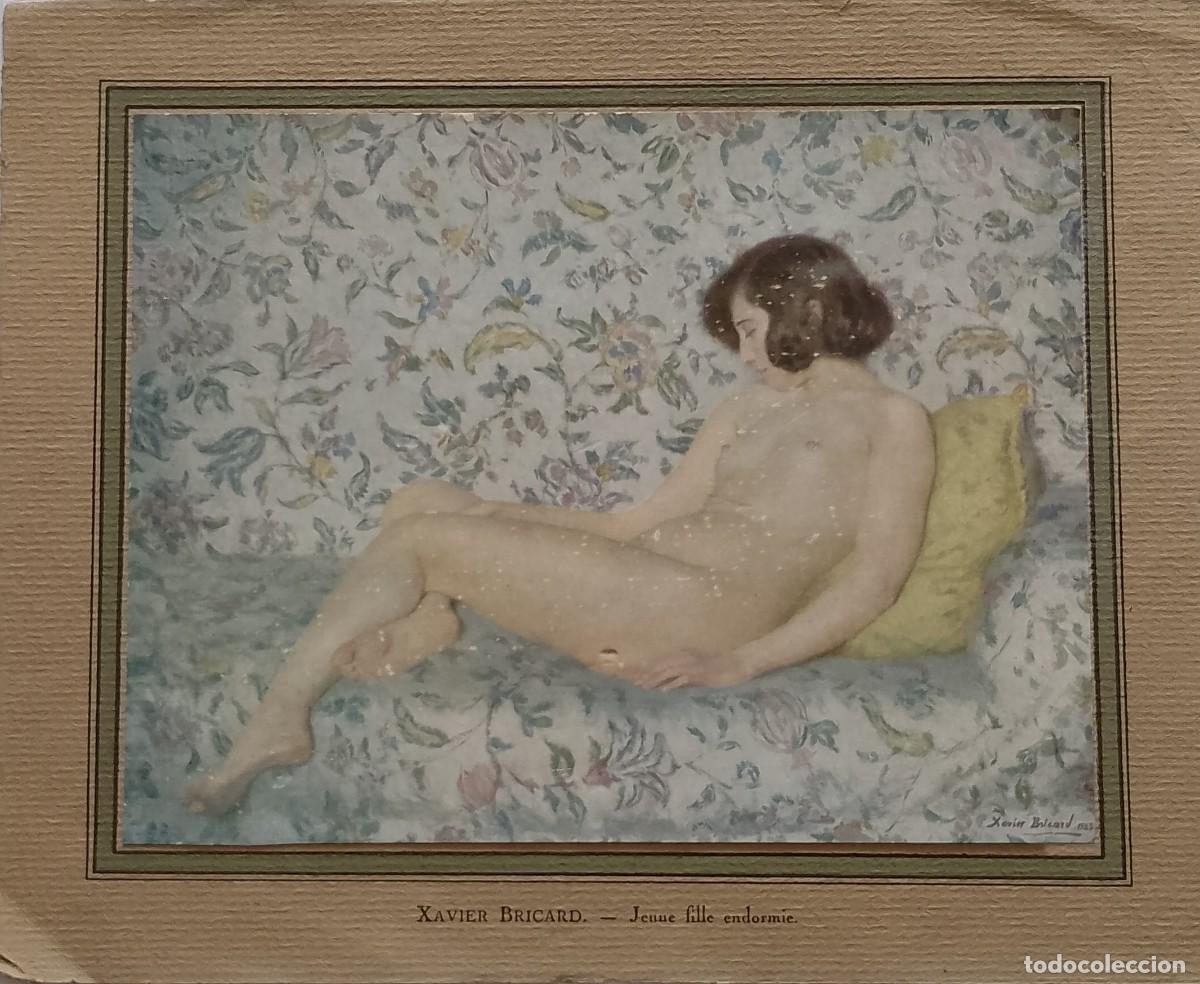 Coleccionismo de carteles: BONITA PINTURA DEL PINTOR XAVIER BRICARD(JOVEN CHICA DONMIDA 1923