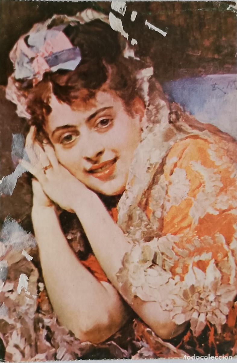 Coleccionismo de carteles: TARJETA PINTURA DE MADRAZO DE LA NODELO ALINE MASSON