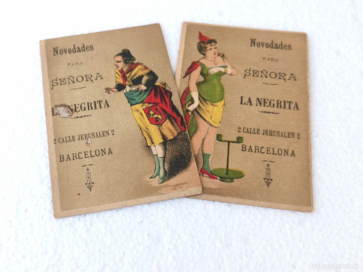 Coleccionismo de carteles: PUBLICIDAD SIGLO XIX Novedades LA NEGRITA MODA CALLE JERUSALEN BARCELONA EISENBACH