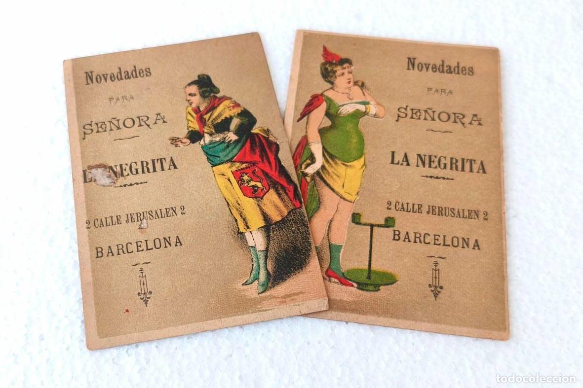 Coleccionismo de carteles: PUBLICIDAD SIGLO XIX Novedades LA NEGRITA MODA CALLE JERUSALEN BARCELONA EISENBACH