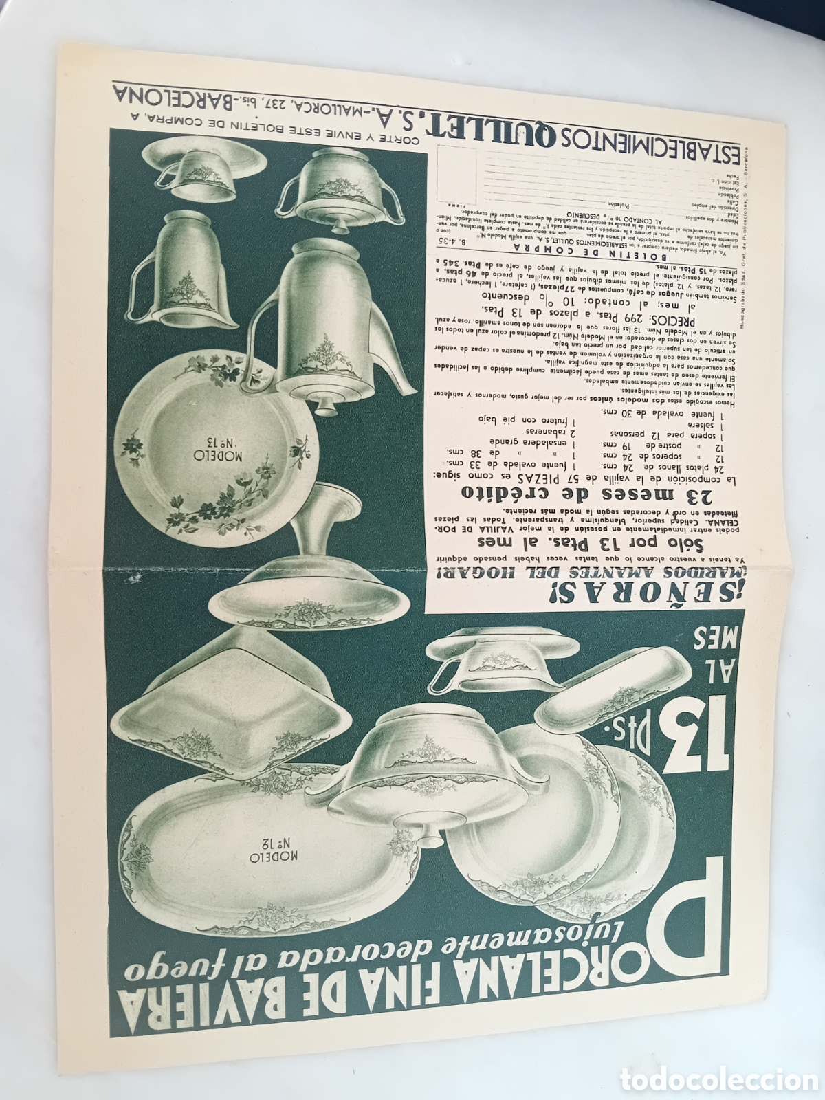 Coleccionismo de carteles: Porcelana fina de Baviera. Establecimietos Quillet.