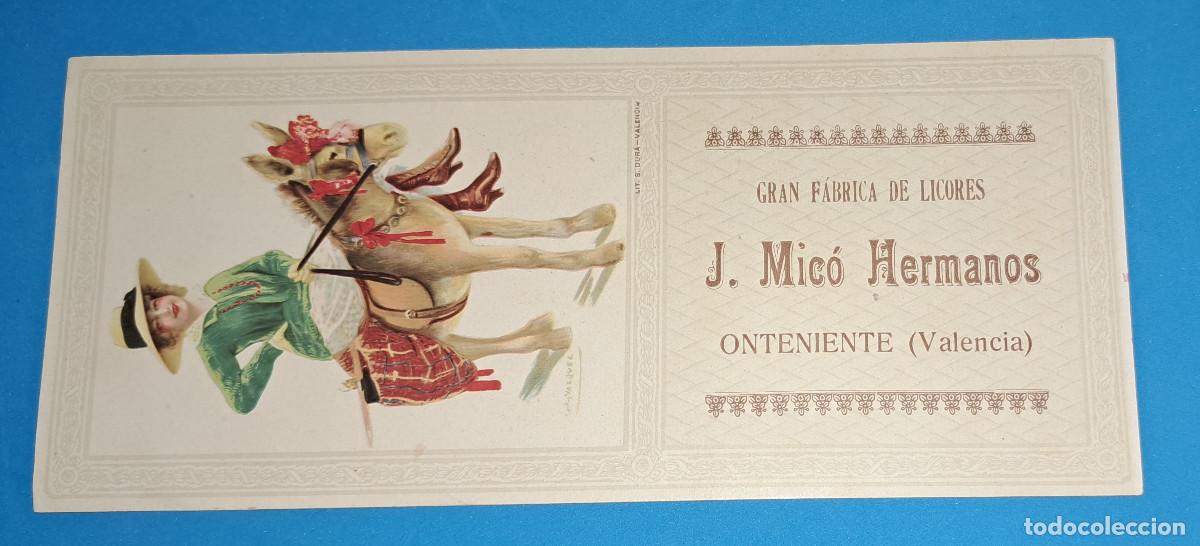 Coleccionismo de carteles: J. MIC&Oacute; HERMANOS - GRAN F&Aacute;BRICA DE LICORES - ONTENIENTE ( Valencia ) - PAPEL SECANTE - A&Ntilde;OS 30/40