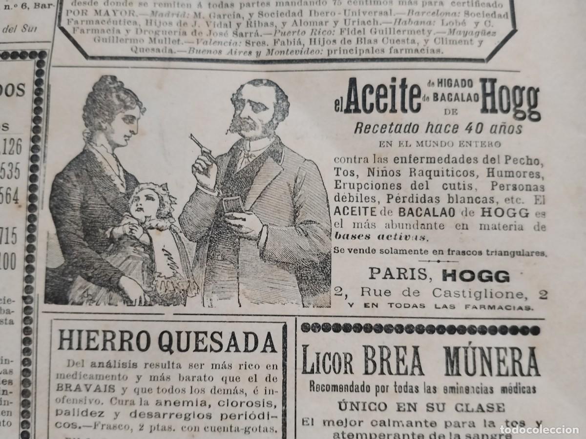 Coleccionismo de carteles: ACEITE HIGADO BACALAO HOGG / JENSEN / CA0SULAS EUPEPTICAS DE MORRHUOL DOCTOR PIZA HOJA A&Ntilde;O 1890