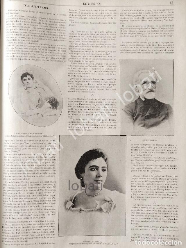 Sammeln von Plakaten: CARTEL ANTIGUO ORIGINAL DE VIRGINIA FABREGAS, GUISEPPE VERDI Y JUANA ROSADO 1895/ FEP