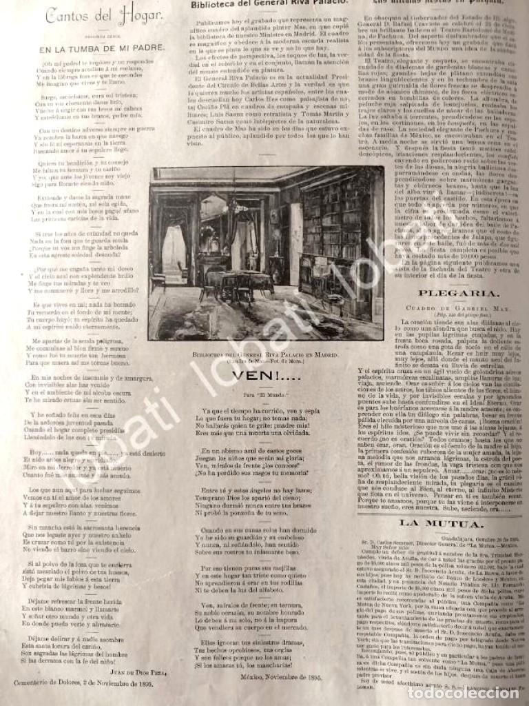 Sammeln von Plakaten: CARTEL ANTIGUO ORIGINAL DE BIBLIOTECA DEL GRAL. RIVA PALACIO EN MADRID 1895 /MILITARIA