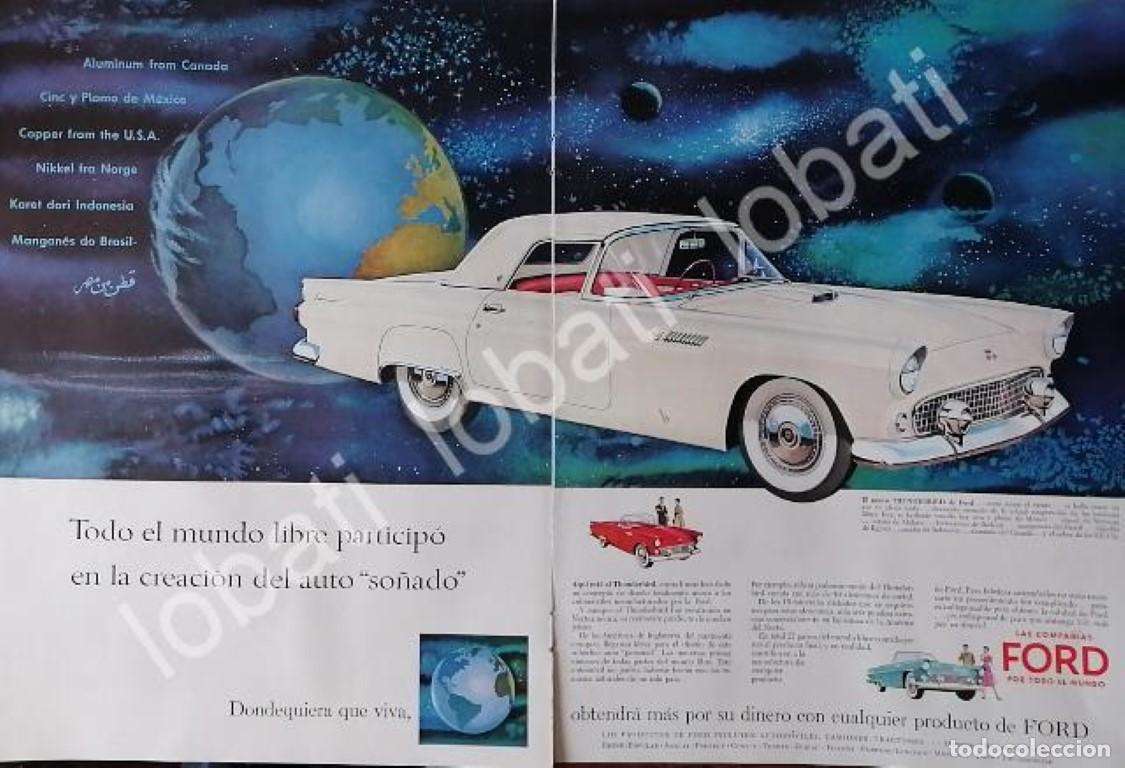 Sammeln von Plakaten: CARTEL ANTIGUO ORIGINAL DE AUTOS FORD THUNDERBIRD 1957 /455 RARO