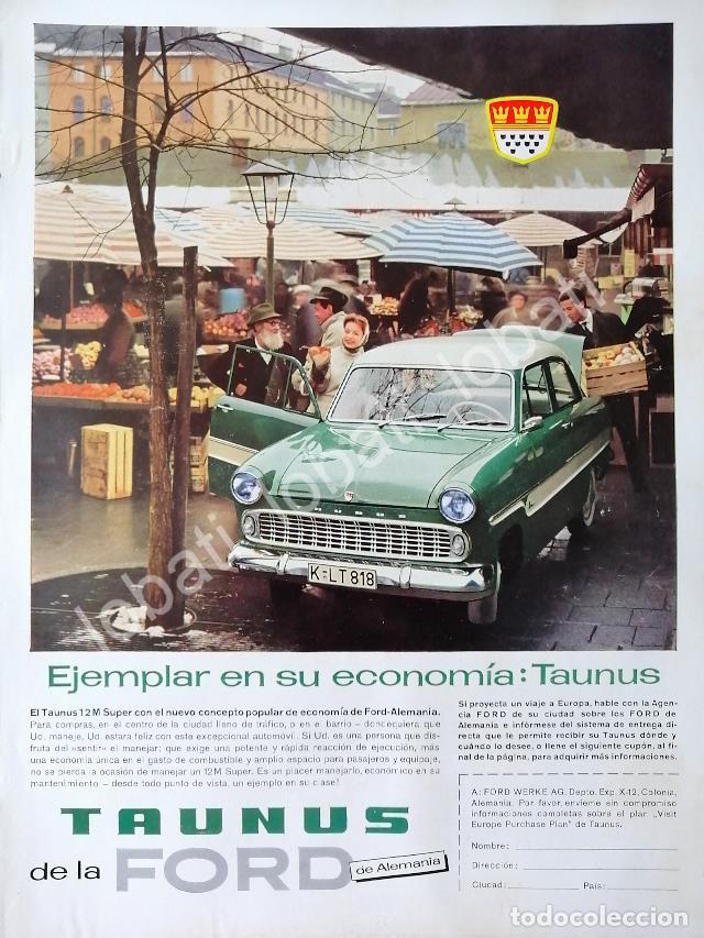 Sammeln von Plakaten: CARTEL ANTIGUO ORIGINAL DE AUTOS FORD TAUNUS 12M 1962 ALEMAN /468