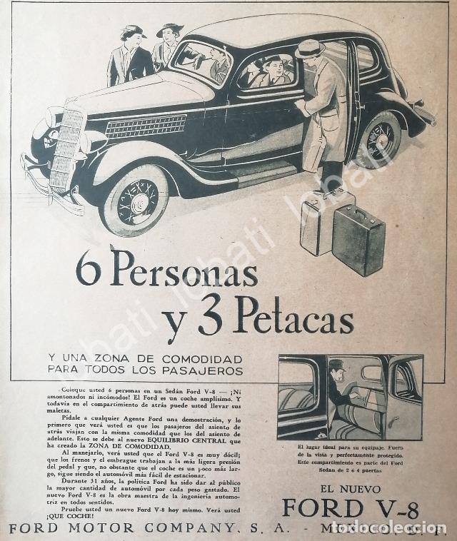 Sammeln von Plakaten: CARTEL ANTIGUO ORIGINAL DE PUBLICIDAD VINTAGE AUTOS FORD V8 1935 /553