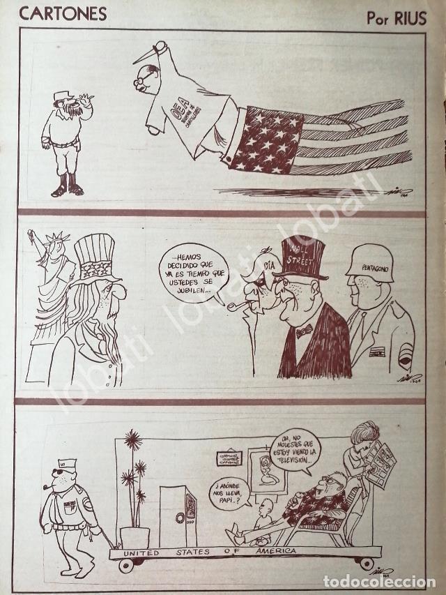 Sammeln von Plakaten: CARTEL ANTIGUO ORIGINAL DE CARICATURA VINTAGE DE RIUS. TRAICION DE LA OEA Y U.S.A 1964