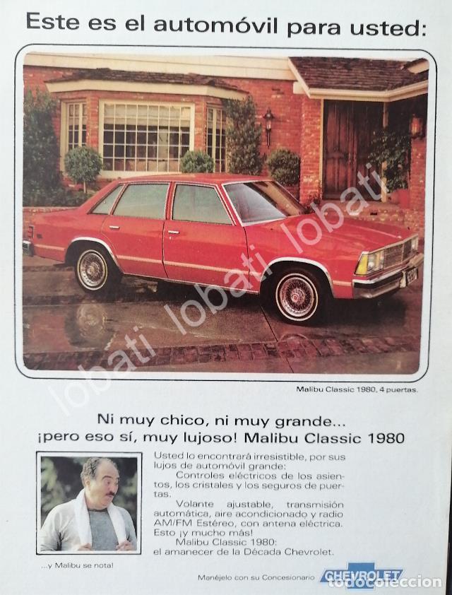 Sammeln von Plakaten: CARTEL ANTIGUO ORIGINAL DE MINI CARTEL AUTOS CHEVROLET MALIBU CLASSIC 1980 /563