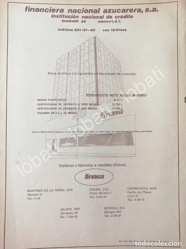 Sammeln von Plakaten: CARTEL ANTIGUO ORIGINAL DE FINANCIERA NACIONAL AZUCARERA (FINASA) 1974 /169. BANCOS