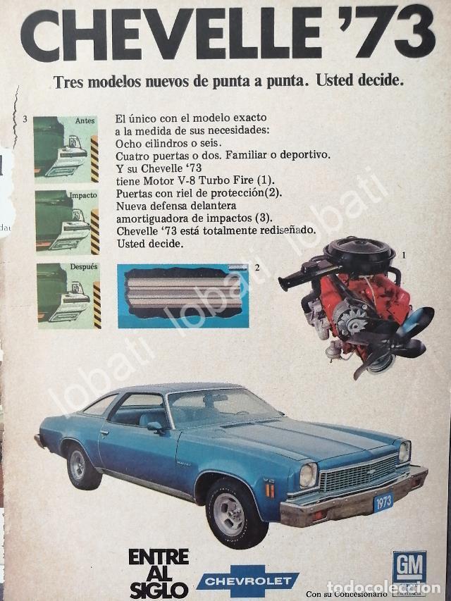 Collectionnisme d'affiches: CARTEL ANTIGUO ORIGINAL DE MINI CARTEL AUTOS CHEVROLET CHEVELLE 1973 /566