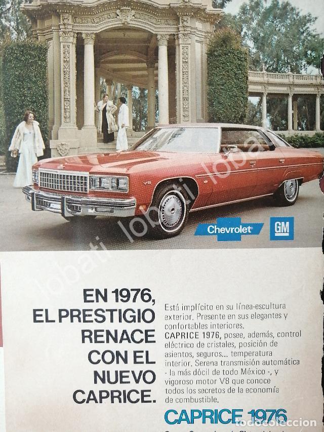 Collectionnisme d'affiches: CARTEL ANTIGUO ORIGINAL DE MINI CARTEL AUTOS CHEVROLET CAPRICE 1976 /575