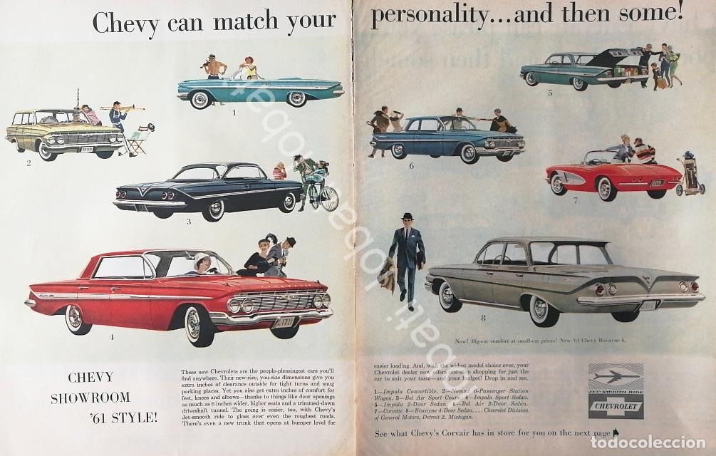 Collectionnisme d'affiches: CARTEL ANTIGUO ORIGINAL DE AUTOS CHEVROLET TODOS LOS MODELOS DE 1961 /628