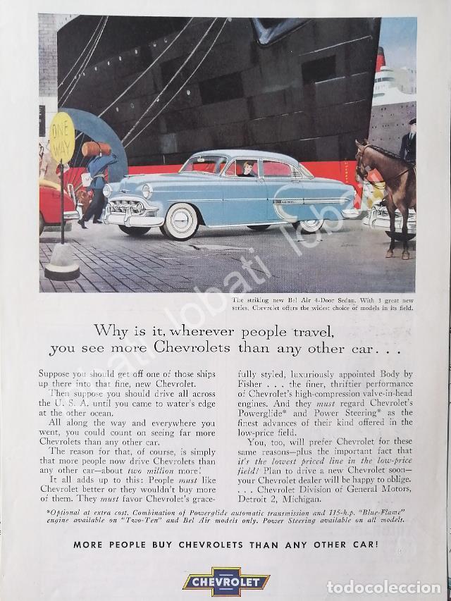 Collectionnisme d'affiches: CARTEL ANTIGUO ORIGINAL DE AUTOS CHEVROLET BEL AIR 1953 /631