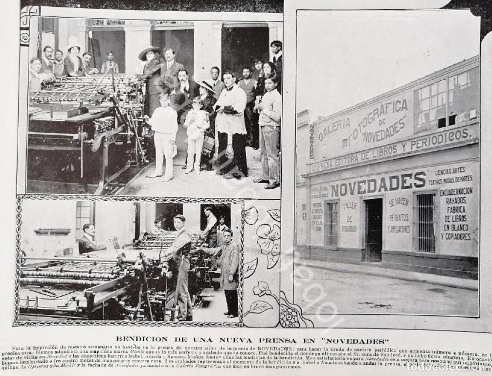 Collectionnisme d'affiches: CARTEL ANTIGUO ORIGINAL DE INAUGURAN IMPRENTA Y LITOGRAFIA NOVEDADES 1909 /597 MUY RARO