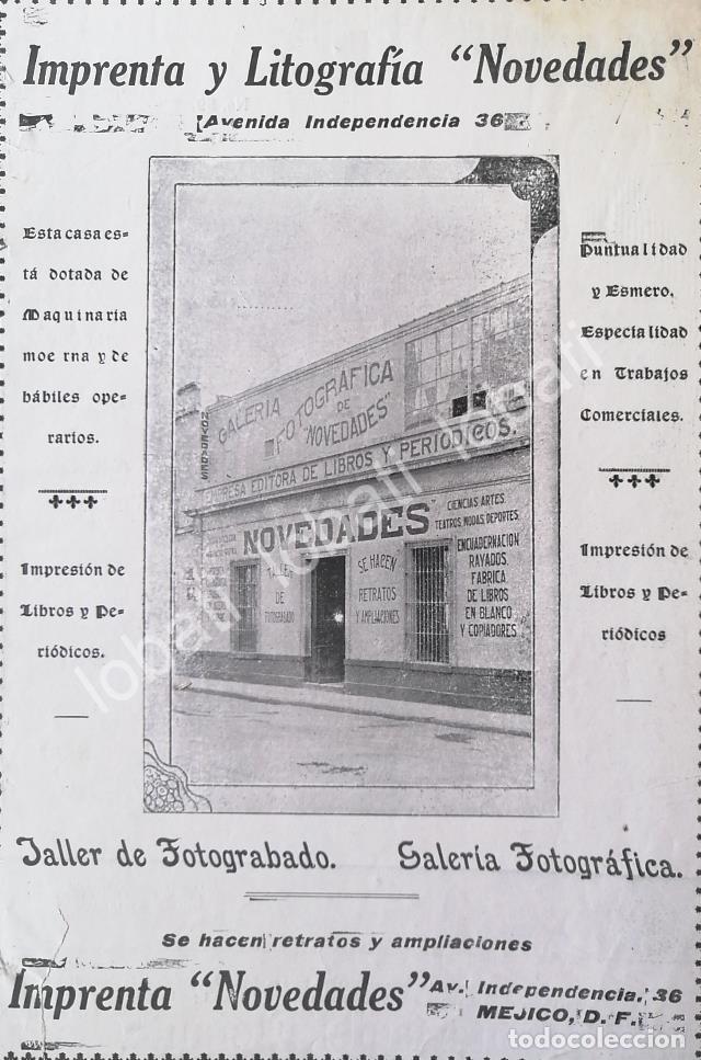 Collectionnisme d'affiches: CARTEL ANTIGUO ORIGINAL DE IMPRENTA Y LITOGRAFIA NOVEDADES 1910 /596 MUY RARO