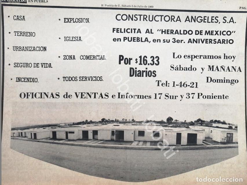 Collectionnisme d'affiches: CARTEL ANTIGUO ORIGINAL DE CONSTRUCTORA ANGELES S.A , PUEBLA 1969 /597