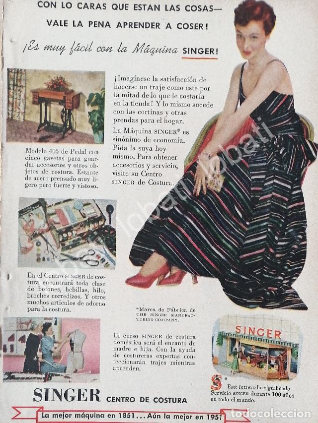 Collectionnisme d'affiches: CARTEL ANTIGUO ORIGINAL DE MINI CARTEL. MAQUINAS DE COSER SINGER 1940s 50s /232