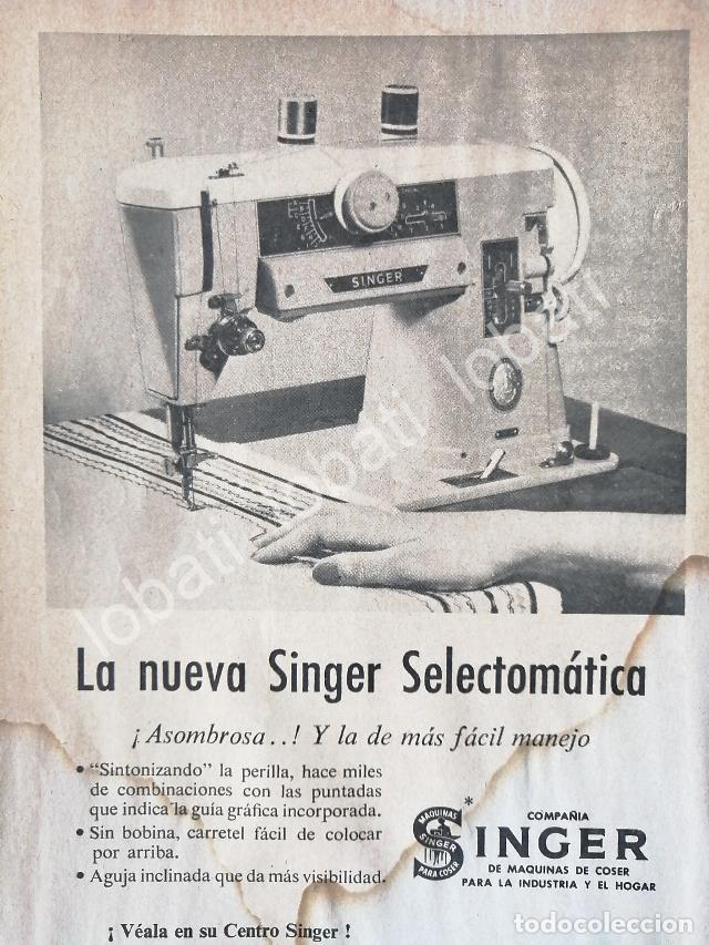 Collectionnisme d'affiches: CARTEL ANTIGUO ORIGINAL DE MINI CARTEL. MAQUINAS DE COSER SINGER SELECTOMATICA 1960s /235