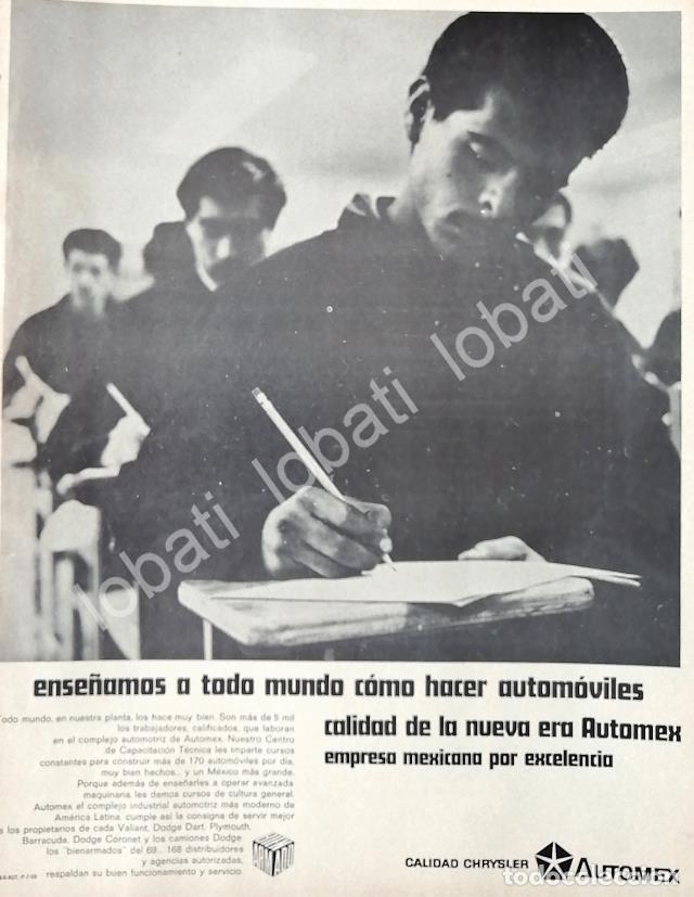 Collectionnisme d'affiches: CARTEL ANTIGUO ORIGINAL DE PLANTA DE AUTOS CHRYSLER AUTOMEX S.A 1968 /579