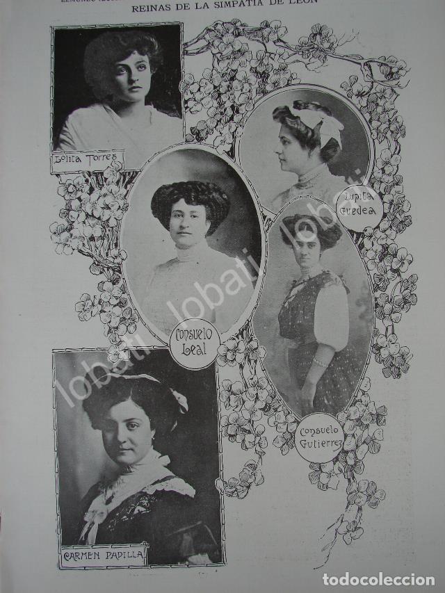 Collectionnisme d'affiches: CARTEL ANTIGUO ORIGINAL DE DAMAS DE LA ALTA SOCIEDAD DE LEON, GUANAJUATO 1909 /ASM