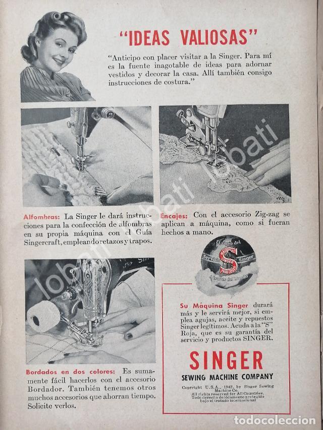Collectionnisme d'affiches: CARTEL ANTIGUO ORIGINAL DE MINI CARTEL. MAQUINAS DE COSER SINGER 1940s /218