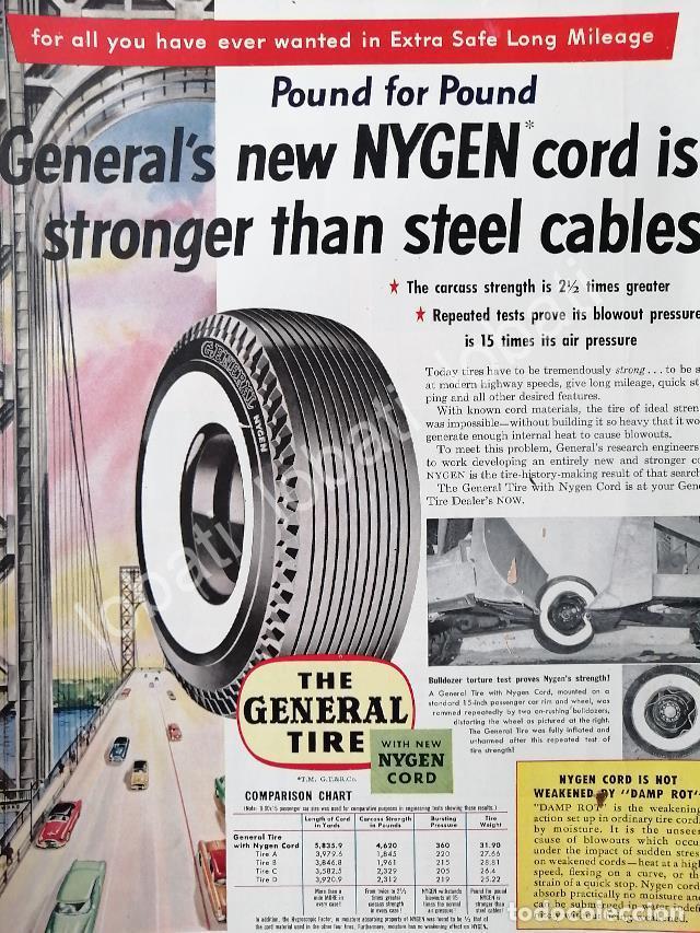 Collectionnisme d'affiches: CARTEL ANTIGUO ORIGINAL DE LLANTAS GENERAL TIRE 1964 /127