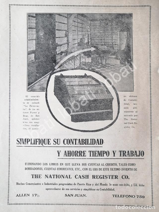 Collectionnisme d'affiches: CARTEL ANTIGUO ORIGINAL DE SUMADORA Y CAJA REGISTRADORA NATIONAL 1917 /264