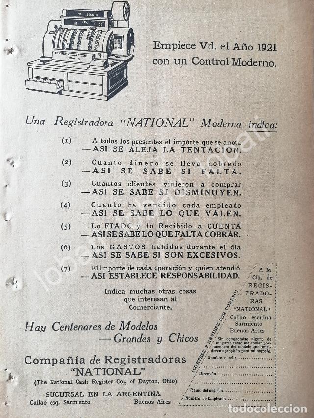 Collectionnisme d'affiches: CARTEL ANTIGUO ORIGINAL DE MAQUINA REGISTRADORA NATIONAL 1921 /257 MUY RARO