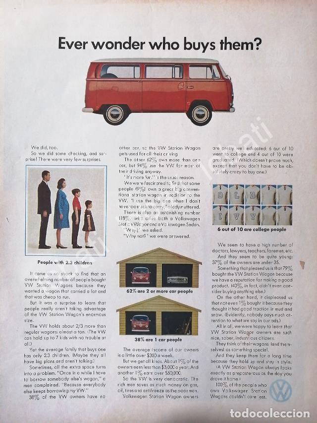 Collectionnisme d'affiches: CARTEL ANTIGUO ORIGINAL DE AUTOS VOLKSWAGEN COMBI 1970 /663